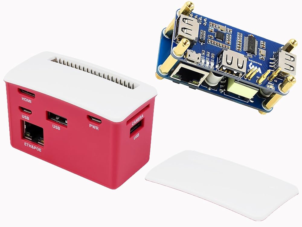 Amazon.co.jp: PoEイーサネット/USBハブハットボード、ABSケース