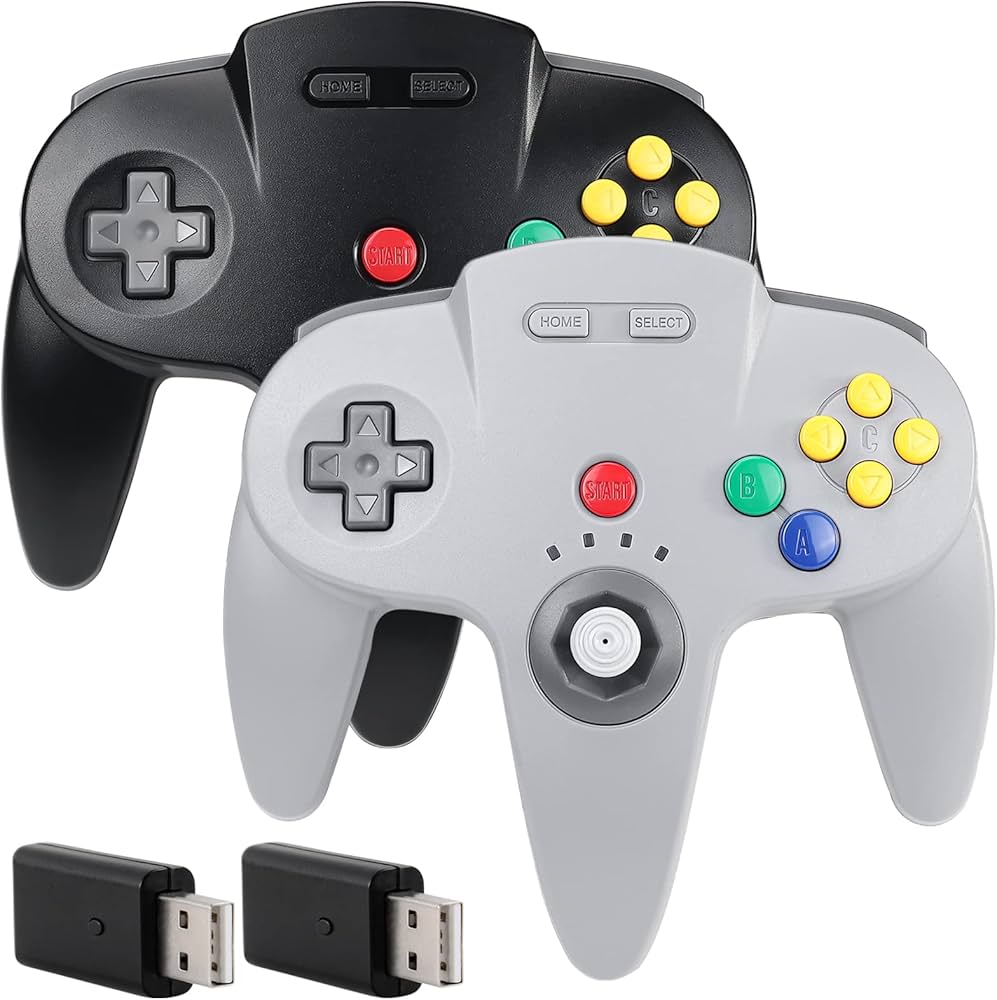 Amazon.com: 2 Pack 2.4 GHz Wireless Switch N64 Controller, w/USB