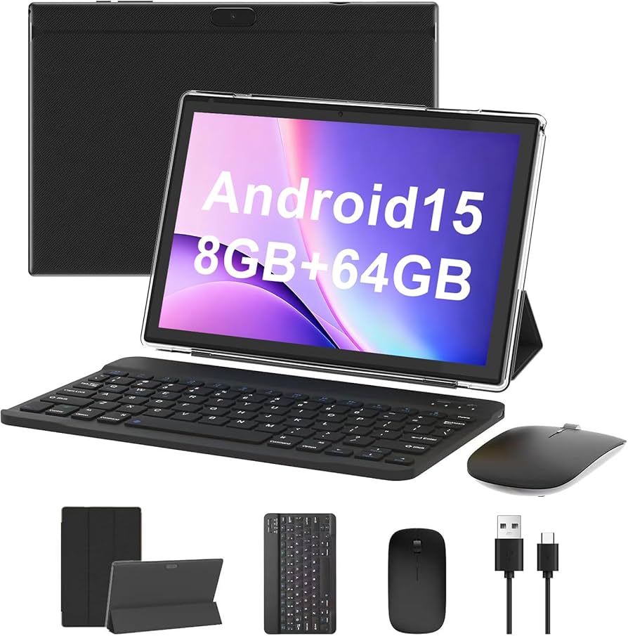 Android 14 Tablet, 10 Inch 8GB RAM+64GB ROM+1TB Expand, 1.8Ghz