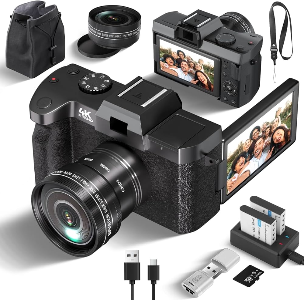 Amazon | Fsjun デジカメ4K超HD 4800万画素広角レンズ、3''180