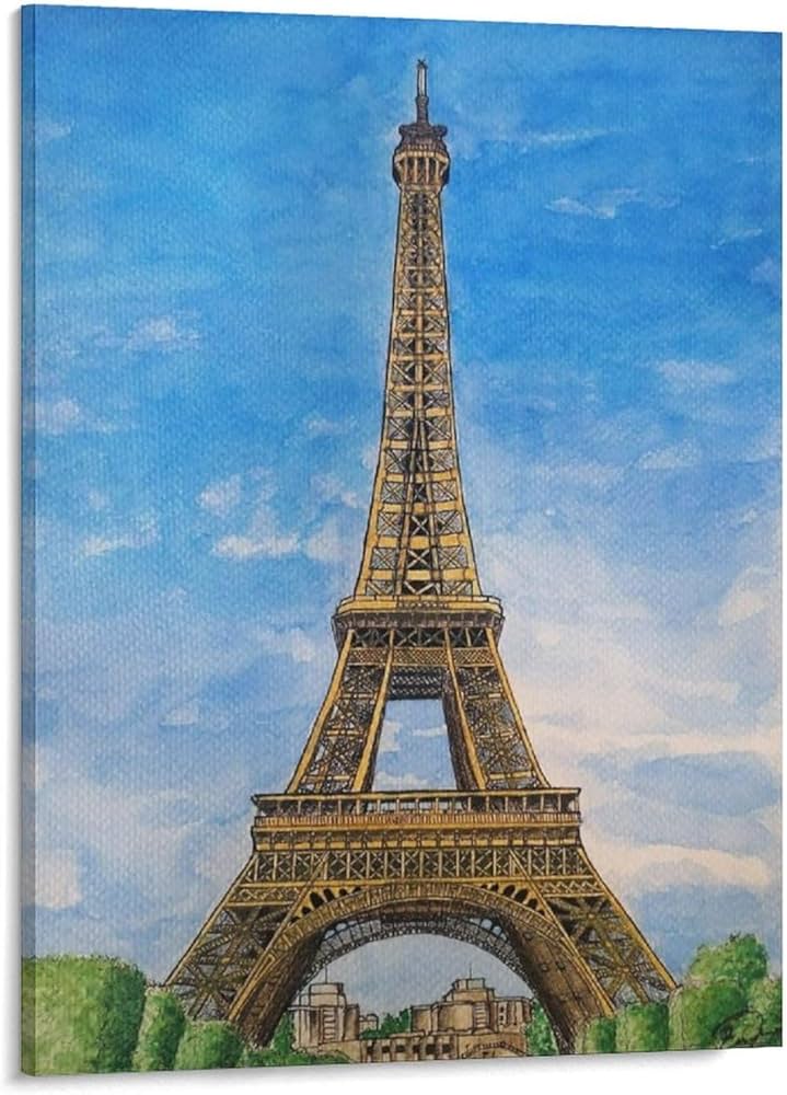 Amazon.co.jp: 絵画 パリ エッフェル塔 水彩画インテリア 絵画 リアル