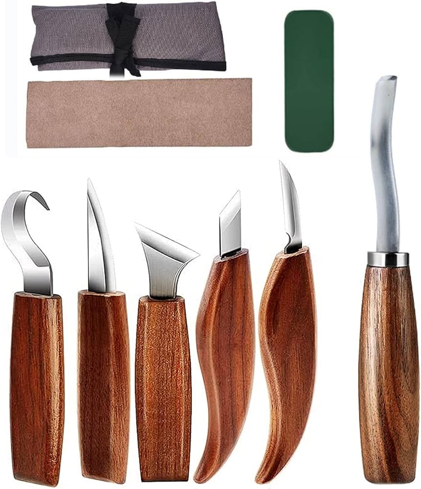 Amazon.co.jp: 木製彫刻ツールキット カービングナイフ セット 彫刻刀