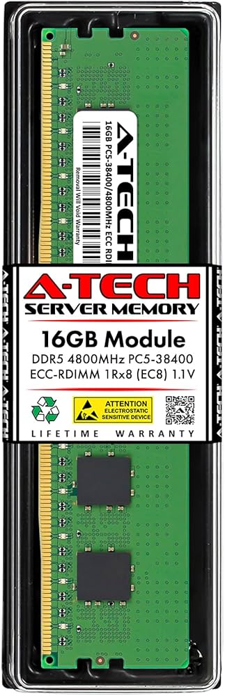 Amazon.co.jp: A-Tech 16GB DDR5 4800MHz PC5-38400 ECC RDIMM 1Rx8