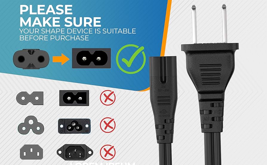 Amazon.com: Cable Leader 15ft 18 AWG Notebook Power Cord, Non