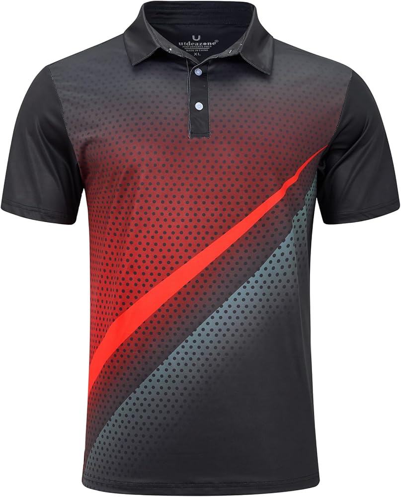 Amazon.com: uideazone Polo Shirts for Mens Dry Fit Short Sleeve 3D
