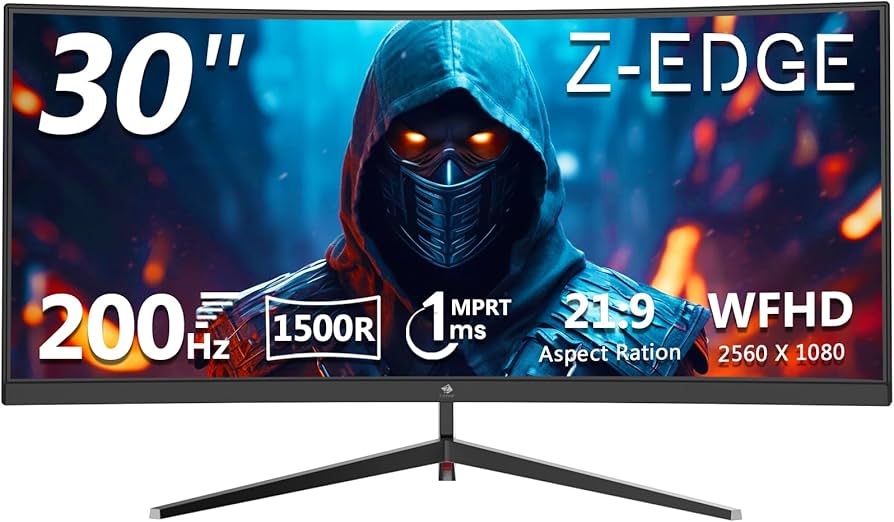 Z-Edge 30 inch 144Hz/200Hz Curved Gaming Monitor, 1080P Computer