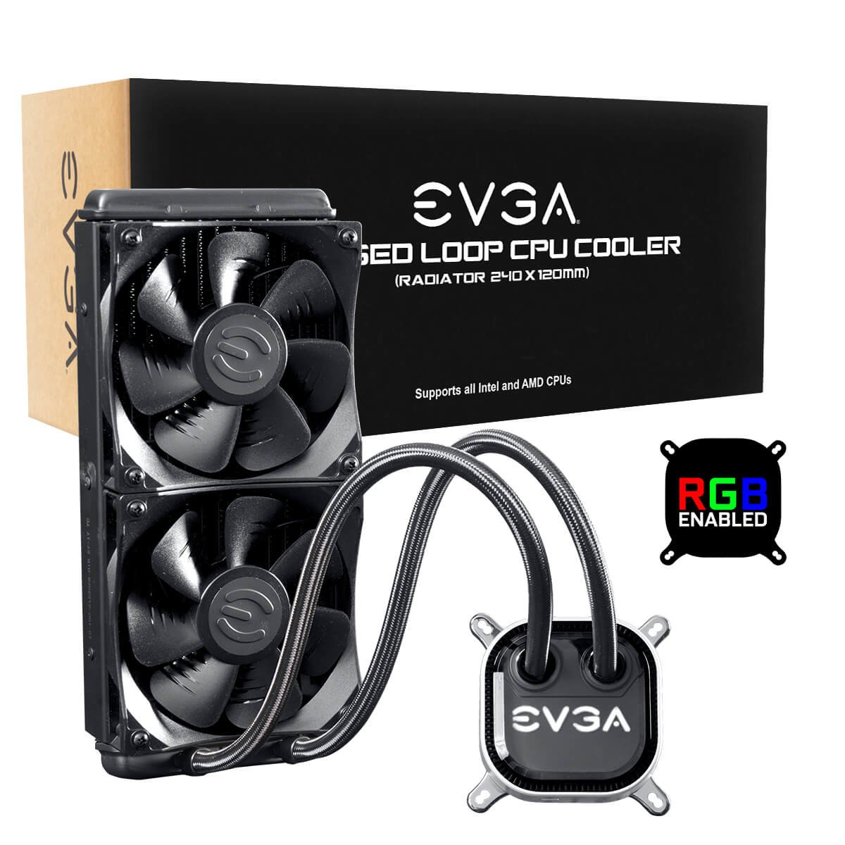 EVGA】CLC 240 AIO 簡易水冷クーラー 箱なし 付属品完備 清掃済 EVGA】CLC