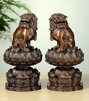 Amazon｜仏具 香炉 机上香炉 風水開運置物 狛犬（獅子狛犬）古美色 胴