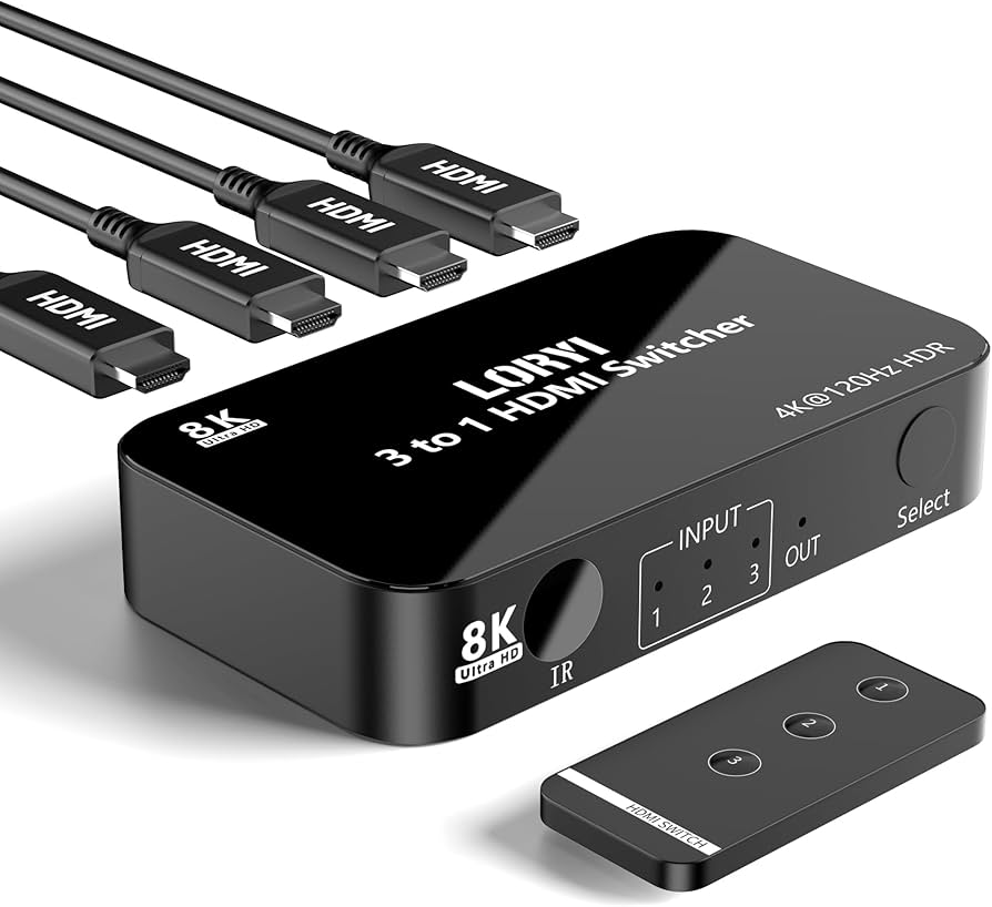 Amazon | HDMI 切替器 3入力1出力 HDMI2.1 8K@60Hz/4K@120Hz/1080P