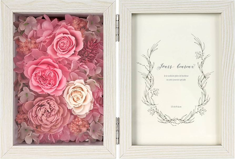 Amazon｜（なないろ館）プリザーブドフラワー フォトフレーム 写真立て