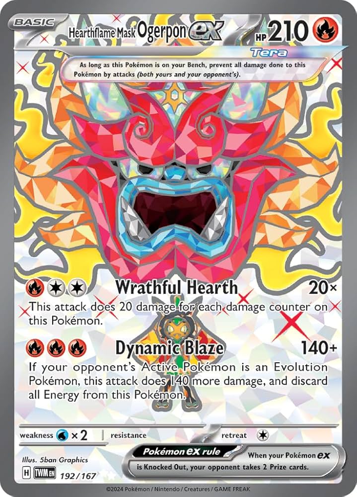 Amazon.com: Pokemon – Hearthflame Mask Ogerpon ex 192/167