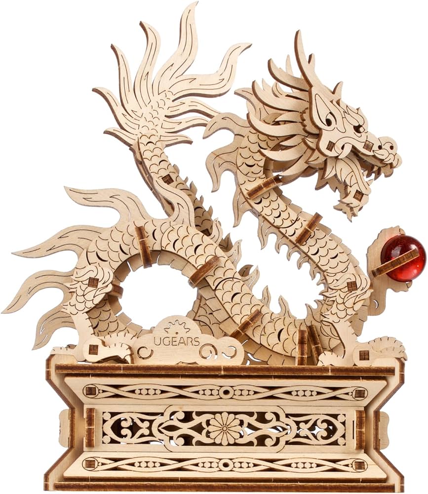 Amazon | Ugears ウッドドラゴン 70259 木製パズル 接着剤工具不要