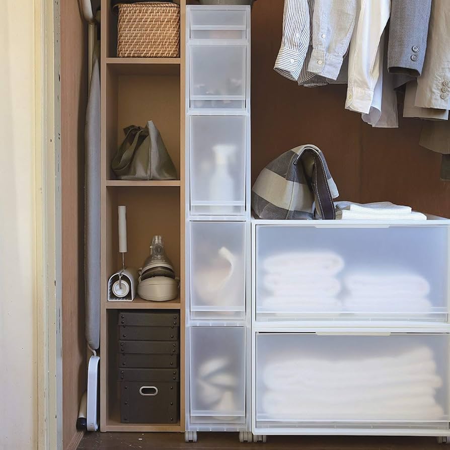 Amazon｜無印良品 パルプボードボックス・スリム・4段/ベージュ 幅25