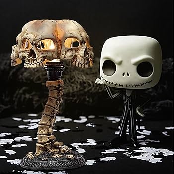 Amazon.co.jp: スケルトンスカルライト,4 ヘッドスカルホラーランプ
