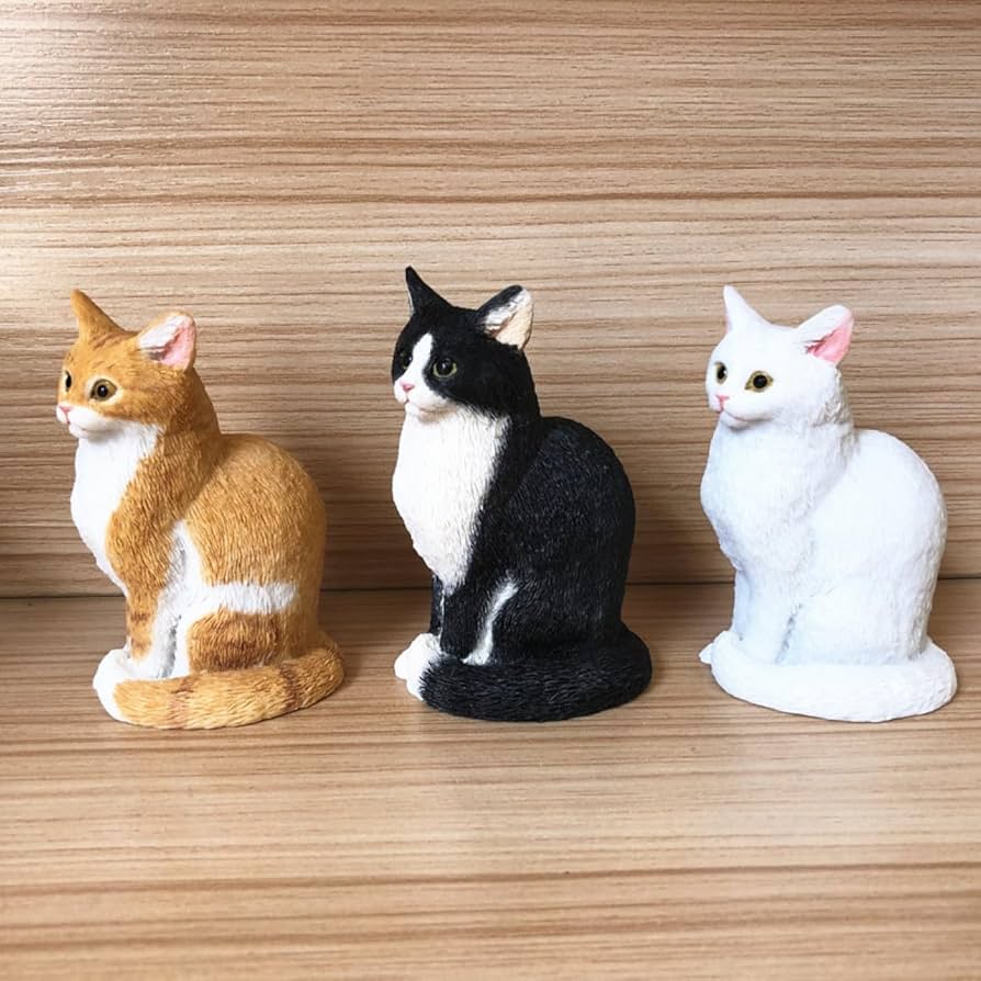 Amazon.co.jp: 猫置物 手のひらサイズ 猫の置物 タイプ2 樹脂工芸品 ね