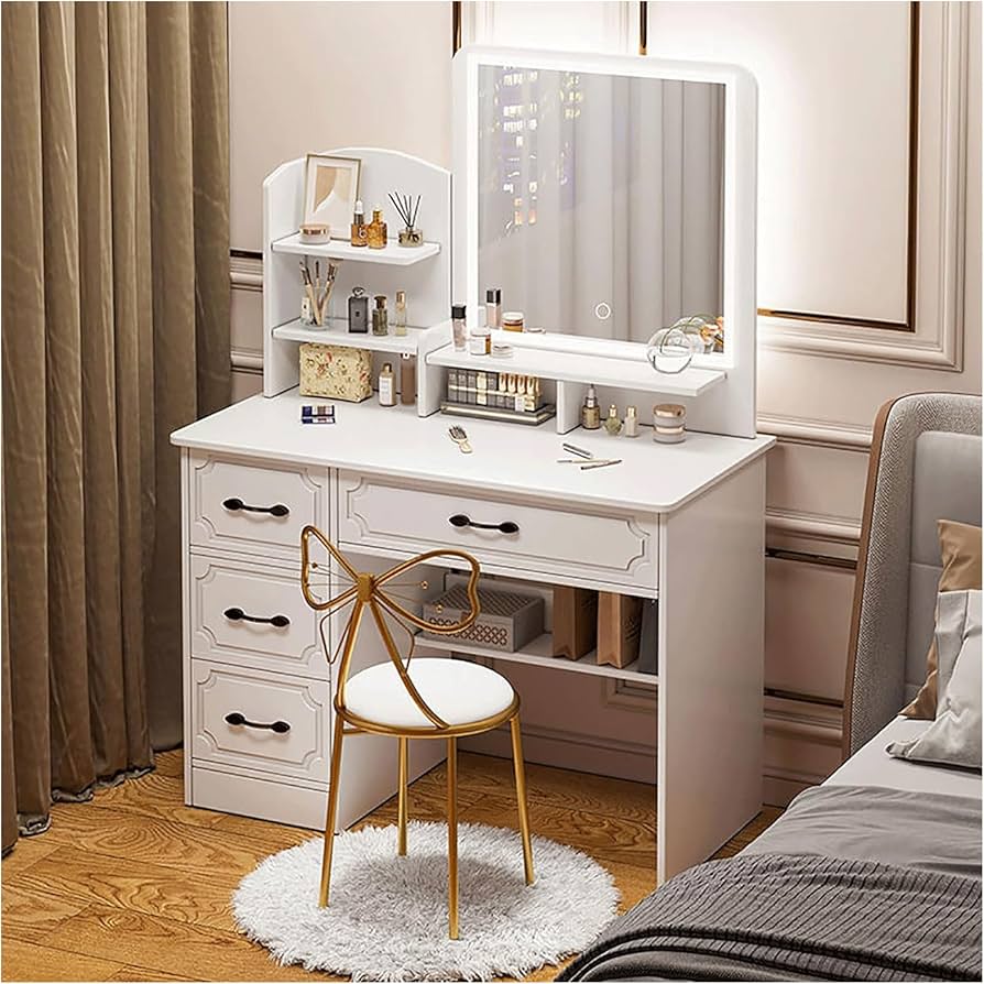 ホワイトドレッサー・鏡台(引き取りの場合は1万円) ホワイトドレッサー