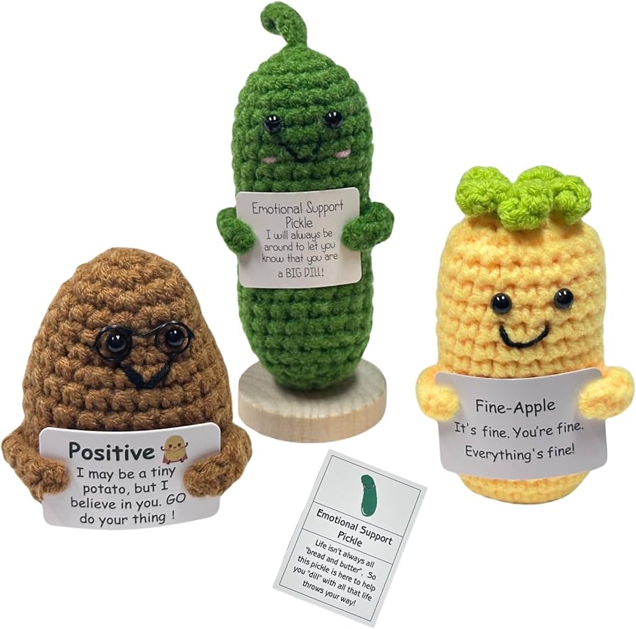 Amazon.com: Jpaklpe 3pcs Emotional Support Pickles, Knitted