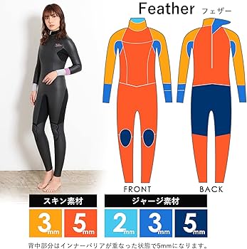 Amazon | FELLOW セミドライ ウェットスーツ レディース 5mm 3mm