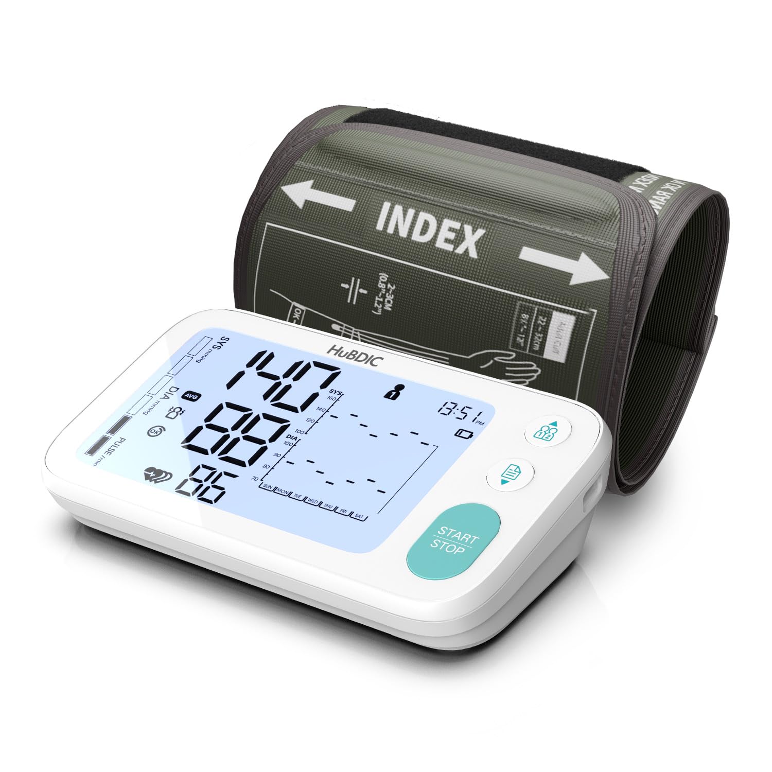 Amazon | HuBDIC 血圧計 上腕式 正確 大画面 家庭用 自動血圧計 (2人分