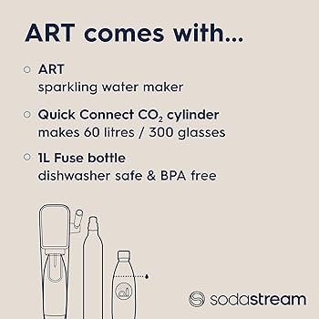 Amazon.com: SodaStream Art Sparkling Water Maker (Black) with CO2