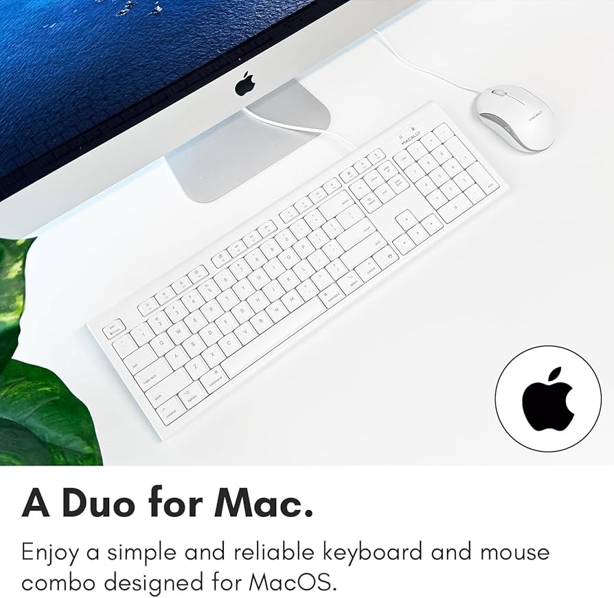 Amazon.com: Macally Full Size USB Wired Mac Keyboard and Mouse