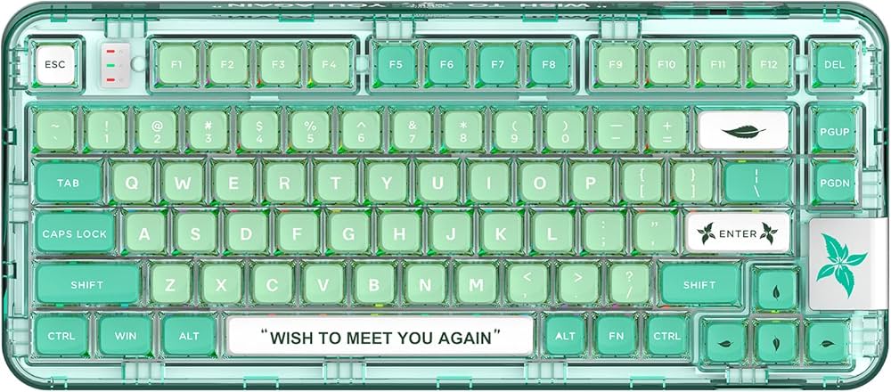 Amazon | YUNZII CK75 無線 ホットスワップメカニカルキーボード 透明