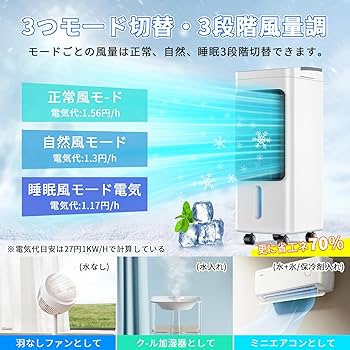 Amazon.co.jp: 【2025最新進化・冷感アップグレード!】冷風機 冷風扇