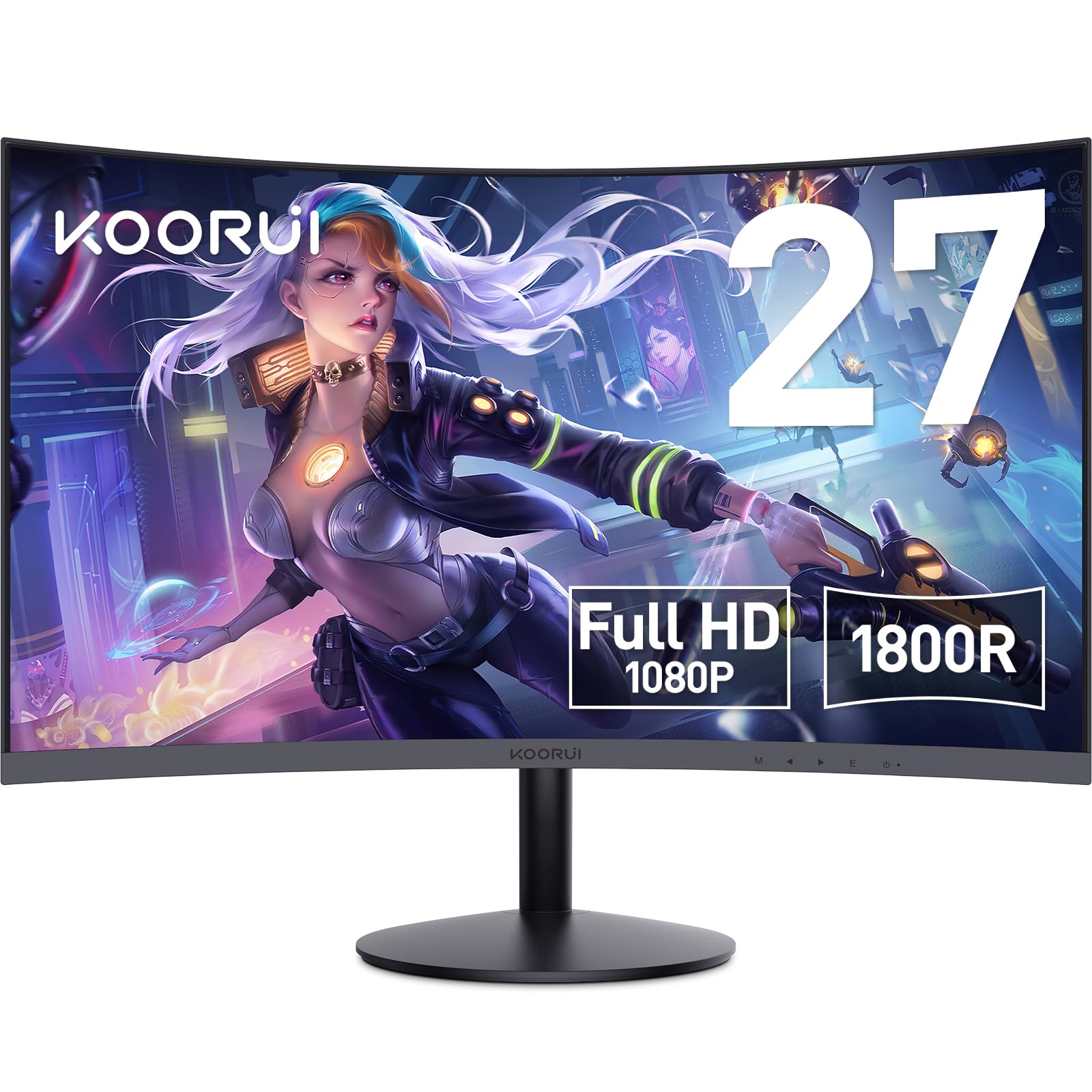 Amazon.co.jp: KOORUI モニター 27インチ 75Hz 5ms 曲面 モニター VA