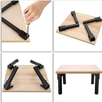 Amazon.co.jp: 90°鉄製折りたたみテーブル脚 4本セット 折畳自動角脚