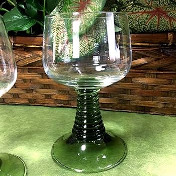 Amazon | ヴィンテージ ドイツ製 レーマー グリーン ワイングラス 2客