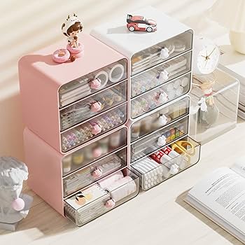 Amazon.co.jp: [ZLUKUO] 卓上収納ケース 引き出し 小物 収納ボックス