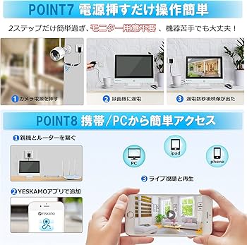 Amazon.co.jp: イェスカモ(YESKAMO)【500万超高画素・金属製】防犯