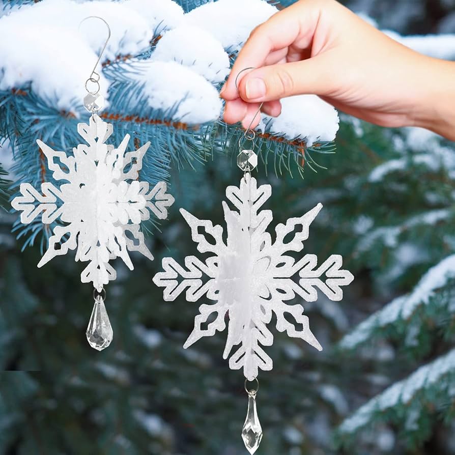 Amazon.co.jp: ホワイトクリスマススノーフレークオーナメント