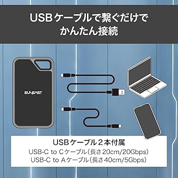 Amazon.co.jp: SUNEAST ULTIMATE PRO GOLD Series Portable 1TB USB3.2