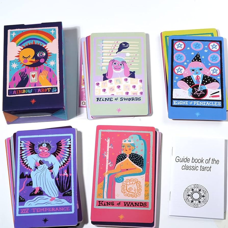Amazon.co.jp: Atesswy 鮮やかなクィアタロットデッキで虹の色を
