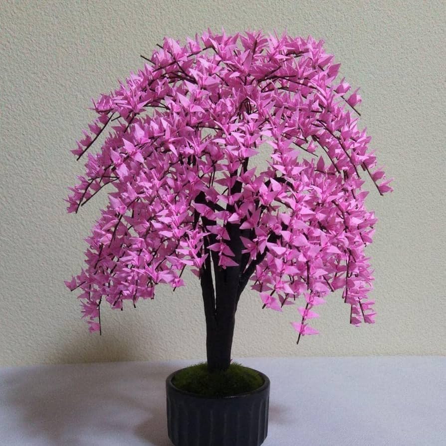 Amazon.co.jp: 折り鶴 盆栽 しだれ桜 盆栽 : おもちゃ