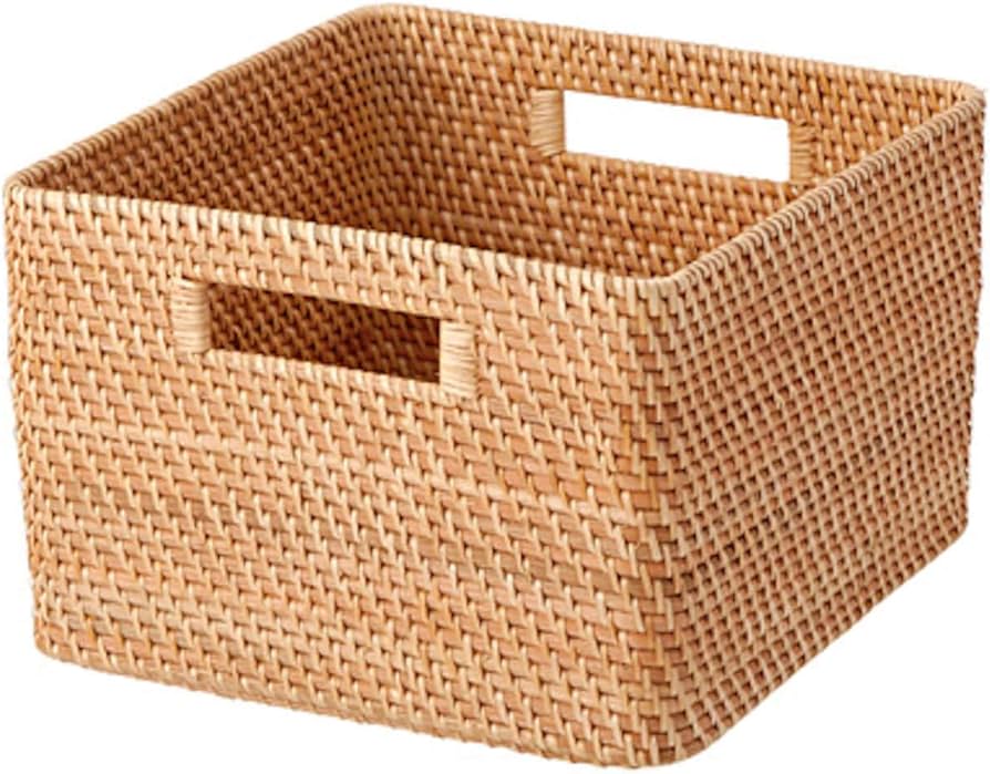 Amazon.co.jp: 無印良品 重なるラタン角型バスケット・大 (V)約幅35