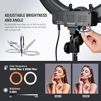 Amazon.com: NEEWER Ring Light 18inch Kit: 55W 5600K Professional