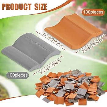 Amazon.co.jp: MAKIVI 200個の屋根瓦建物セットミニチュアタイルミニ