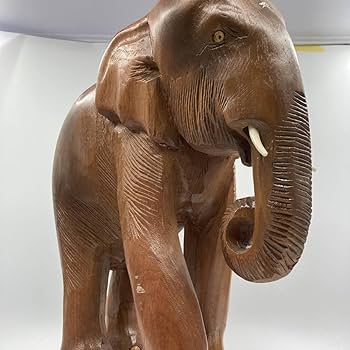 Amazon.co.jp: 象 木彫り 木造 ゾウ アンティーク エスニック アジア