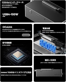 Amazon | AOOSTAR AG02 GPU ドック OCulinkポート付き 800W 電源内蔵