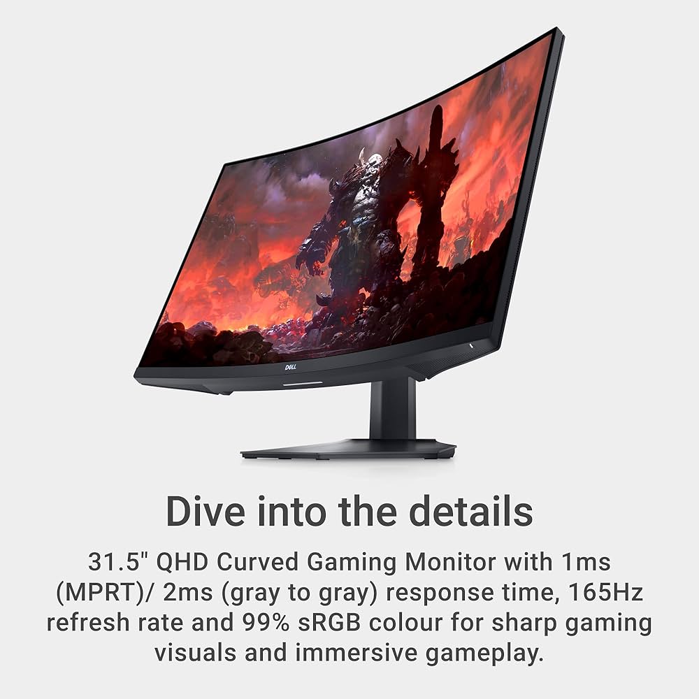 Dell S3222DGM 31.5 Inch QHD (2560x1440) 1800R Curved Gaming