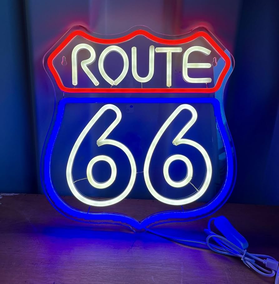 Amazon.co.jp: 特大 ROUTE66 ルート66 LED ライト ネオンサイン サイン
