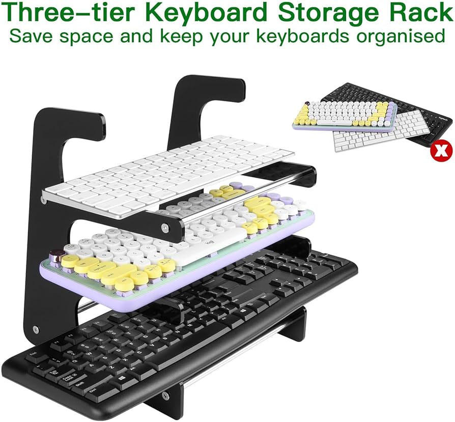 Amazon.co.jp: キーボード収納ラック、キーボードディスプレイスタンド