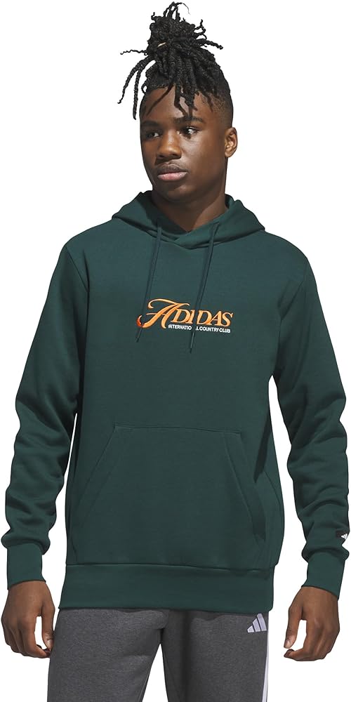 adidas Men's Country Club Graphic Hoodie, Aurora Ivy, X-Small at