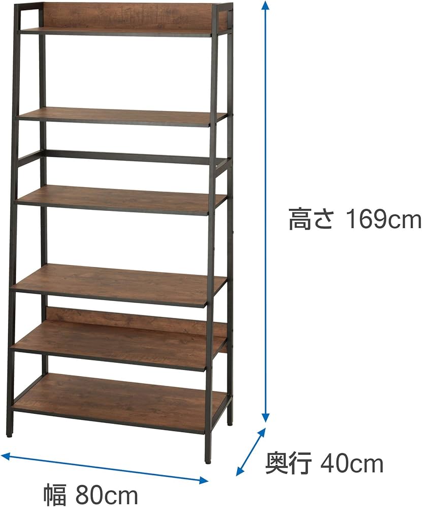 Amazon｜ドウシシャ ビスカーナ ラック 幅80cm 6段 棚 木製 黒