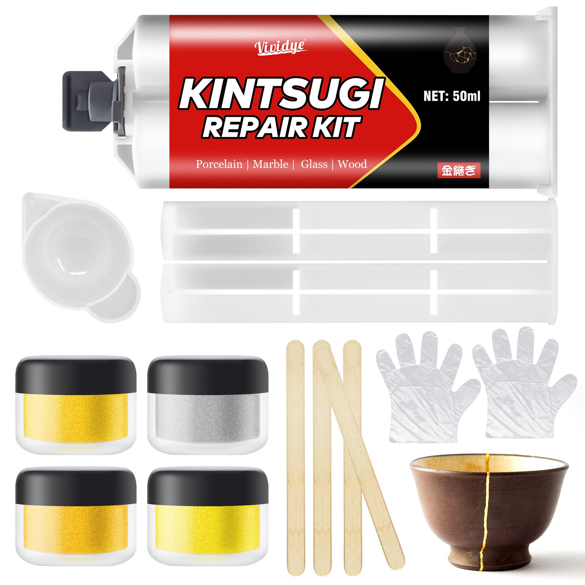 Amazon.com: Kintsugi Repair kit Gold & Silver, Food Safe Ceramic