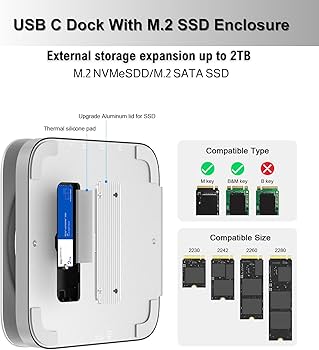 Amazon | GEWOKLIY Mac mini Studio ドック&スタンド、NVME/SATA M.2用