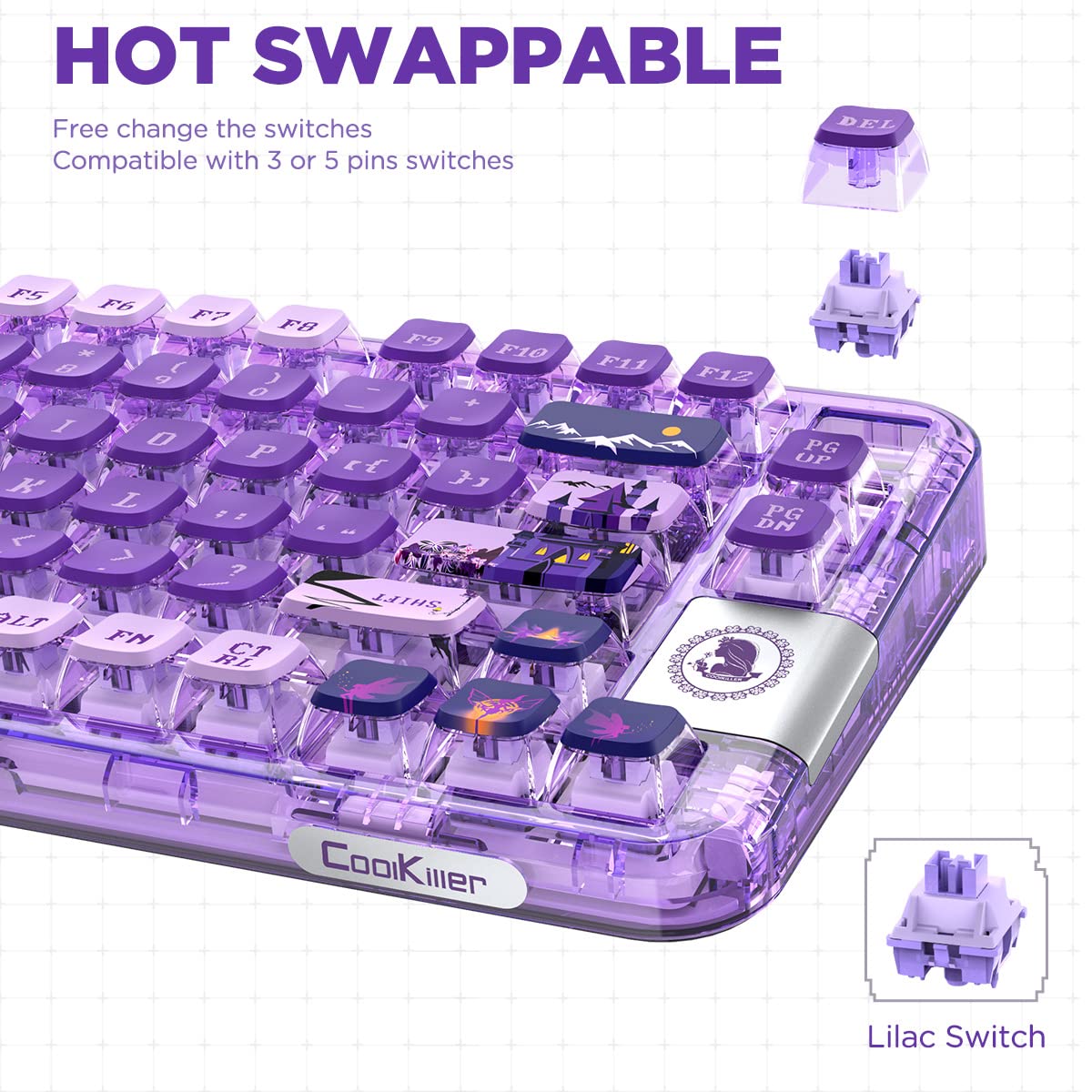 Amazon | Coolkiller CK75メカニカルキーボード バックライト付き充電