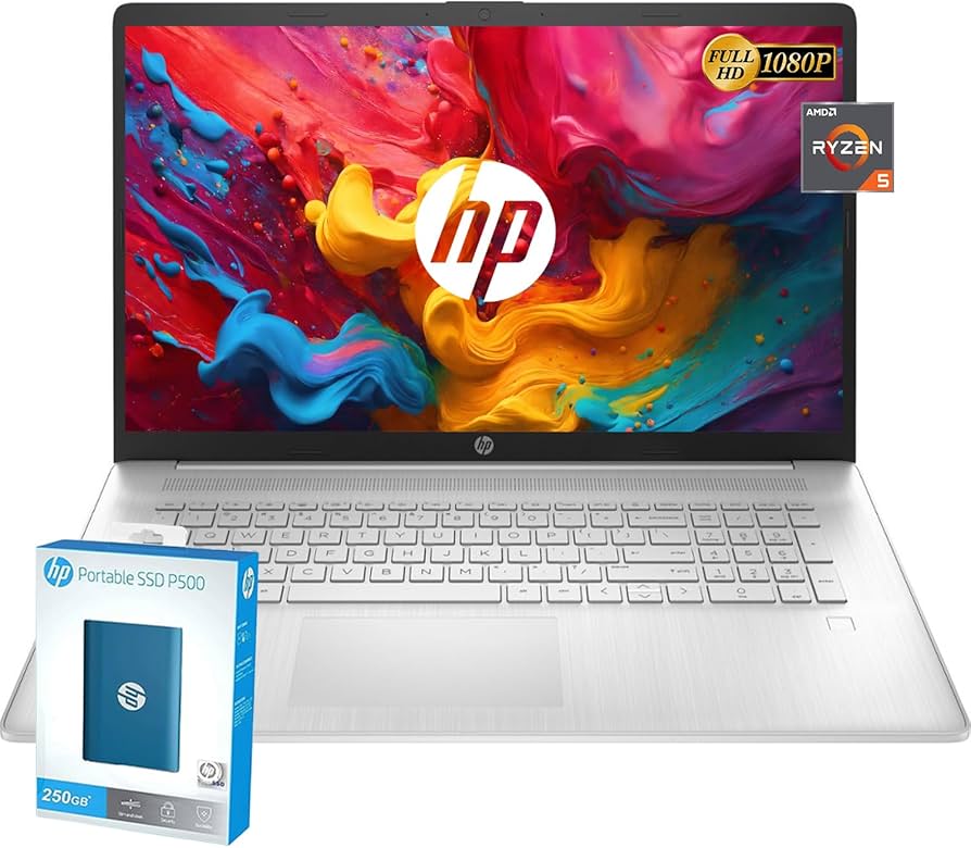 Amazon.com: HP 2024 New 17 inch Laptop, AMD Ryzen 5 5500U 6-Cores